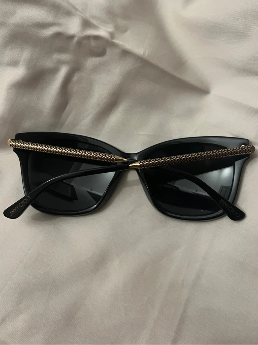 Jimmy Choo Black Sunglasses with Gold Temple Detail